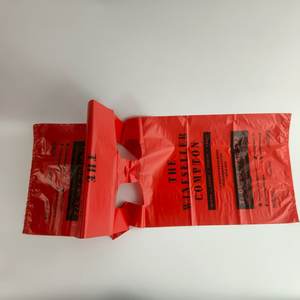 Hdpe חולצת טריקו עבור סופרמרקטים, בוטיקים. קיבולת גדולה זמינה בגדלים שונים, צבעים ולוגואים. סרט אדום - Product Image 6