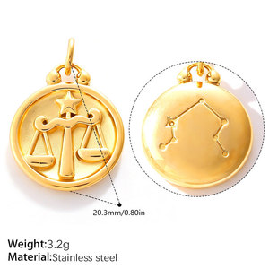 เครื่องประดับสแตนเลสสตีล 316L ชุบทอง 14k 18k แบบกำหนดเอง พร้อมจี้รูปจักรราศีสำหรับทำสร้อยข้อมือ สร้อยคอ และเครื่องประดับ - Product Image 5