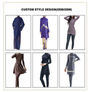 2025 Burkini Femme le <span class=keywords><strong>plus</strong></span> populaire maillots de bain modestes pour femmes Service OEM ensemble de 3 pièces comprenant un pantalon Burkini pour la natation musulmane - Product Image 6