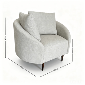 Fauteuil d'appoint moderne et minimaliste pour salon, avec pieds en bois massif et coussins de dossier réglables, idéal pour salon et hôtel - Product Image 6