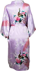Satin Silk Women Wedding <strong>Bridemaid</strong> <strong>Robe</strong> Sexy Crane Print Bathrobe Short Long Kimono Night Gown <strong>Robe</strong> Fashion Dressing Gown Female - Product Image 4