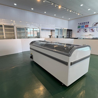 Congelador Horizontal Comercial para Supermercado, Color Gris/Blanco, con Enfriamiento Directo, Control Digital y Descongelación Automática