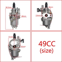 (En stock) Moto tout-terrain de poche à 2 temps, carburateur 43cc 47cc 49cc 50cc, mini quad avec filtre à air
