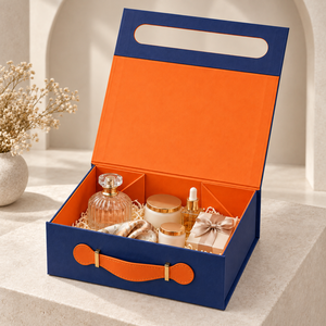 Boîte cadeau en papier pliable de luxe avec fermeture magnétique et poignée, emballage plat, impression personnalisée, boîte rigide pour emballage cosmétique - Product Image 4