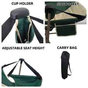 Silla mecedora plegable para exteriores Woqi, color verde, con almohada y portavasos para adultos y niños - Product Image 4