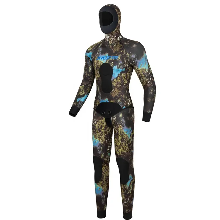 DIVESTAR Logo personnalisé Camouflage Hommes Femmes Camo Chasse sous-marine Combinaison humide Camp