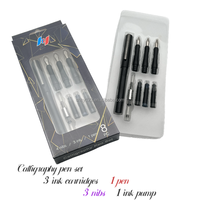 Nouvel ensemble de stylos plume arabes obliques en plastique avec pompe à encre, pointes, emballage en vrac, étuis à crayons, marque HY, pour l'école et le bureau