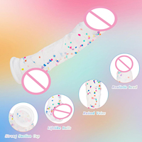 Dildo en silicone avec base évasée, jouet sexuel pour adultes avec manche courbé et boules pour le point G vaginal et la prostate anale