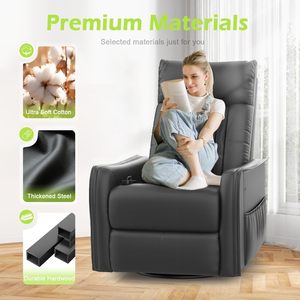 <span class=keywords><strong>Sillones</strong></span> <span class=keywords><strong>Reclinables</strong></span> Modulares Modernos 3 en 1, Sofá con Masaje y Calor, Silla Mecedora Giratoria 360°, Cojín Acolchado, Control Remoto Metálico para Sala de Estar - Product Image 6