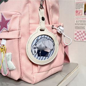 Llavero Personalizado de Cuero PU de 58 mm con Insignias de Anime, Funda Protectora Decorativa Redonda para Insignias y Accesorios - Product Image 2