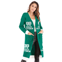 Pull de Noël pour femmes avec LOGO personnalisé Tricots à imprimé léopard Pull décontracté à manches longues Pull Cardigan de Noël d'hiver