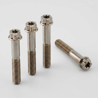 Vis de course CNC en titane de haute résistance grade 5 à tête torx à 12 points avec bride Ti-6Al-4V pour pièces automobiles et motos