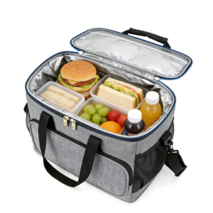 Borsa Termica Isolante <span class=keywords><strong>in</strong></span> <span class=keywords><strong>Alluminio</strong></span> con Chiusura a Zip Richiudibile, per Sandwich, Pranzo, Bento, Picnic, Caldo e Freddo, Prezzo all'Ingrosso - Product Image 2