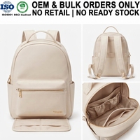 Sac à dos à langer classique personnalisé OEM en cuir végétalien lavable, convertible, pour maman, vente en gros