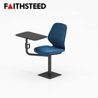Chaise de formation pour étudiants en maille couleur personnalisée, mobilier de bureau avec tablette d'écriture, roulettes mobiles pour salle de classe et bureau
