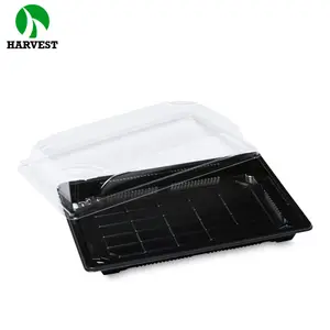 Harvest Plastic high quality black disposable plastic sushi tray