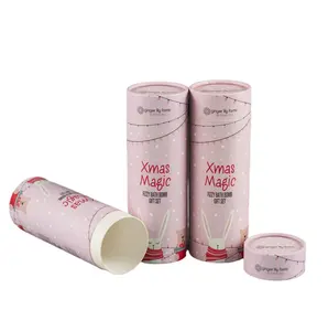 Embalagem cilíndrica de desodorante em caixa de papel kraft de qualidade alimentar, tubo push up, garrafa cilíndrica