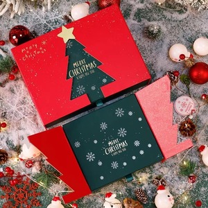 Boîte cadeau pliante de Noël en papier ondulé de luxe, pour parfum et bijoux, boîte cadeau colorée - Product Image 2