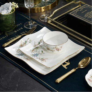 HIHUI - Juego de Vajilla de Porcelana China Estilo Pekín, Ligero, con Patrón Escénico, Acabado Esmaltado, Apto para Microondas y Congelador - Product Image 6