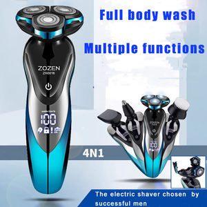 Afeitadora Corporal Rotativa Eléctrica Premium, Impermeable IPX6, Triple Cuchilla, Recargable, Segura <span class=keywords><strong>y</strong></span> Flexible, la <span class=keywords><strong>Mejor</strong></span> <span class=keywords><strong>Recortadora</strong></span> de <span class=keywords><strong>Barba</strong></span> - Product Image 4