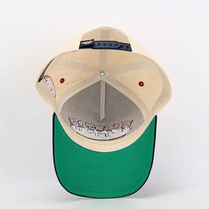 Casquette de baseball personnalisée pour hommes, 5 panneaux, bicolore, avec logo 3D brodé en relief, en coton structuré, style Dad Hat, pour la vente en gros - Product Image 6