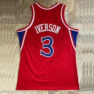 Allen Iverson 1996-97 Rot beste Qualität genäht Basketballtrikot - Product Image 1