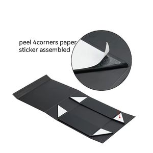 Papier d'emballage de boîte cadeau magnétique en carton de luxe personnalisé d'usine avec fermeture par ruban avec logo - Product Image 2