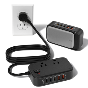 Máy tính để bàn Power Strip & USB Trạm Sạc: 65 Wát USB-C Máy Tính Xách Tay sạc, 5ft phẳng dây, 2 AC cửa hàng & bảo vệ tăng - Product Image 1