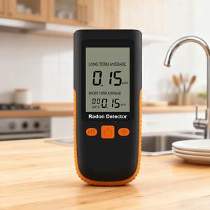 Detector de Radón Portátil de Alta Sensibilidad con Valor Promedio a Largo y Corto Plazo para Uso Doméstico, Color Naranja y Negro - Product Image 4
