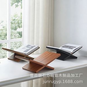Wooden Magazine <b>Rack</b> Solid Wood Minimalist Design Reading Shelf For Home Office Decor - Product Image 2