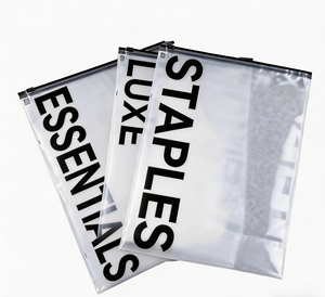 Emballage plastique personnalisé, sacs à fermeture éclair givrés, sacs à vêtements mats, pochette - Product Image 1