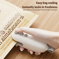Mini-scelleuse alimentaire portable USB rechargeable avec coupe-sac intégré pour cuisine et pique-nique
