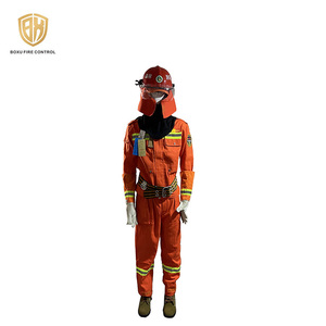 <span class=keywords><strong>Traje</strong></span> de bombero resistente al fuego, <span class=keywords><strong>traje</strong></span> de seguridad con casco, botas, uniforme de trabajo, naranja, <span class=keywords><strong>precio</strong></span> de fábrica, venta - Product Image 6
