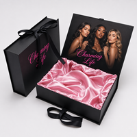 Boîte d'emballage de luxe en carton pour extensions de cheveux et perruques, avec logo personnalisé, type tiroir, pour cadeaux et emballage de perruques sur mesure
