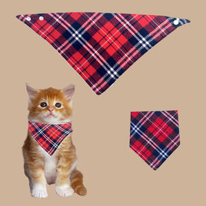 Bottone per animali domestici classica sciarpa di lusso per animali domestici in cotone scozzese stile britannico Bandana bavaglino per cani gatti fabbrica personalizzata - Product Image 4