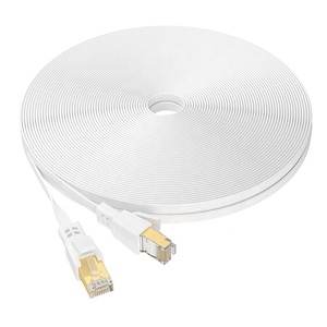 Câble Ethernet plat Cat7 10 Gbps 500 MHz RJ45 plaqué or en cuivre pur, câble LAN 8P8C, cordon de raccordement réseau pour câblage de bureau - Product Image 5