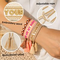 Bracelets de conception de gland réglables pour femmes broderie de lettre personnalisée accessoires de chaîne de mode tendance