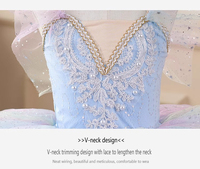 Robe de tutu de ballet professionnelle pour enfants, pour filles, entraînement, performance, compétition, costume Lago des cygnes, rose/bleu, polyester/rayonne