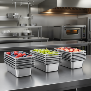 Bac de cuisson profond en acier inoxydable 20,5 L (20,9 x 12,8 x 5,9 pouces) pour four commercial et table vapeur - Product Image 2