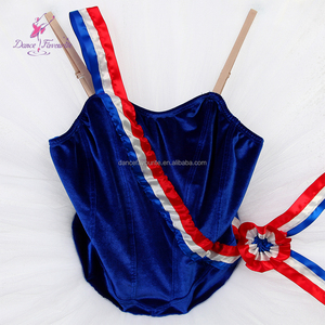 Tutú de Ballet Pre-profesional BLL611 Azul Rey con Corpiño de Terciopelo y Tul Rígido Blanco para <span class=keywords><strong>la</strong></span> Variación <span class=keywords><strong>La</strong></span> Llama de París - Product Image 3