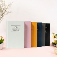 Carnet de gratitude personnalisé de 5 minutes, carnet de planification en lin estampé à chaud, journal de gratitude en tissu de lin imprimé avec couverture rigide