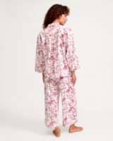 Ensemble de pyjamas personnalisés à motif floral tissé avec cordon de serrage pour femmes - Vêtements de nuit assortis pour l'automne/le printemps/l'hiver