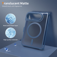 Étui magnétique pliable mat VAWI B525 pour iPhone Duo Fold, anti-traces de doigts, nano-oxydation, fin, antichoc, protection