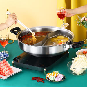 304 pentola calda anatra mandarina in acciaio inossidabile moderna cinese Wok <span class=keywords><strong>Queen</strong></span> pentola per uso domestico multistrato in metallo Set di pentole - Product Image 2