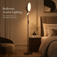 Lampe sur pied LED moderne en aluminium et acrylique, double tête réglable, lampe de lecture, 3 températures de couleur, garantie 2 ans
