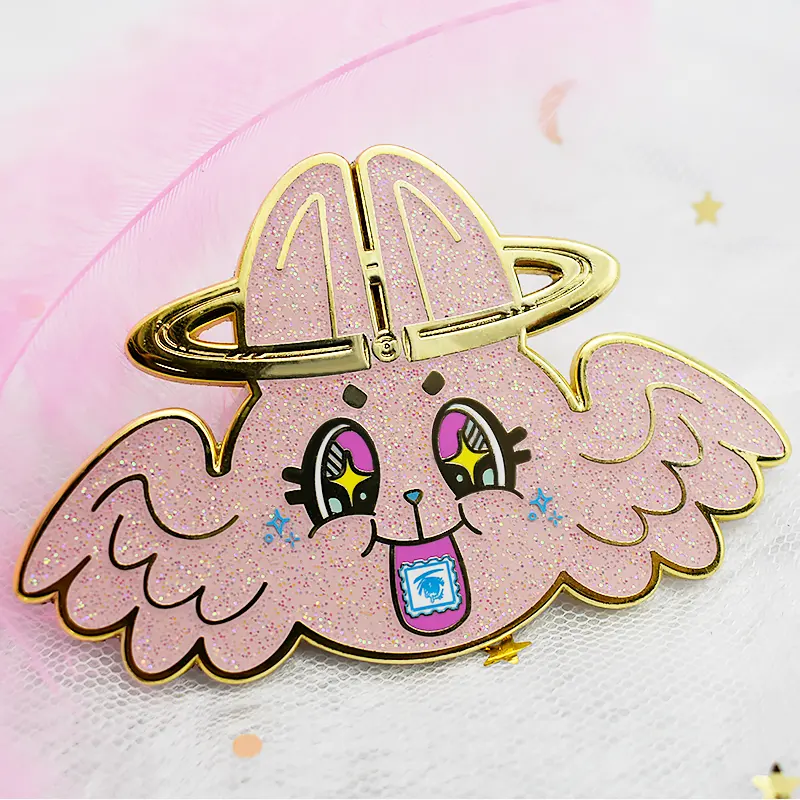 Anime Cartoon Cute Beautiful Girl Rabbit Moon Bow Sylveon Enamel Badge Brooch Backpack Lapel Pin Women Jewelry Gift For Children