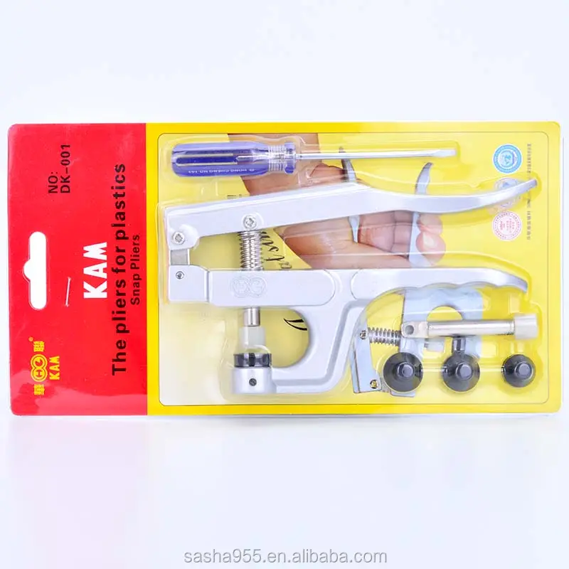 KAM Plastic Buttons fixing Hand Pressure Forceps Plastic Resin Snap Button Press Stud Cloth Button Press Machine Sewing Tool