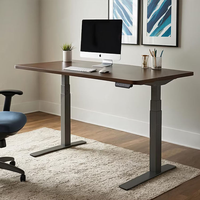 D-3DU3 Bureau de télétravail électrique réglable en hauteur, 3 niveaux, double moteur, design moderne, cadre pour position assise droite, le plus vendu