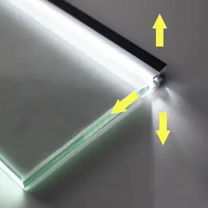 Led Aluminum profile for glass shelf 6mm 8mm Led Aluminum Profile for lighting display