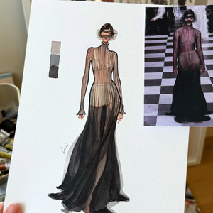 Abito da donna estivo elegante e alla moda in cotone leggero, con stampa floreale all-over personalizzata, maniche a sbuffo e taglio a bolle - Product Image 5